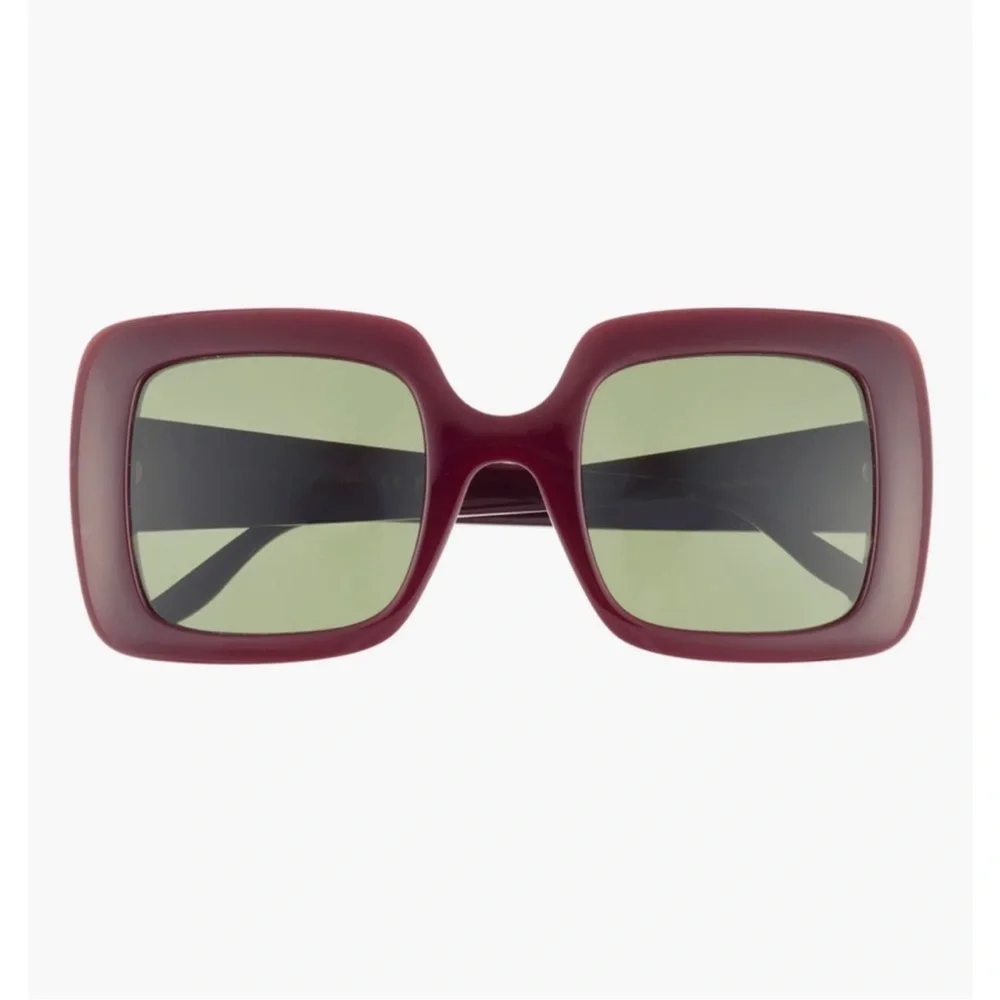 Gucci Burgundy Square Oversized Sunglasses